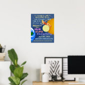 Zonneclipse Party Funny Retro Sun Viewing 2024 Poster (Thuiskantoor)