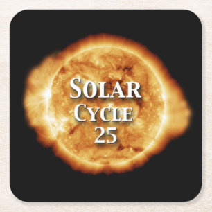Zonnecyclus 25 Actieve zon Vierkante Kartonnen Onderzetter