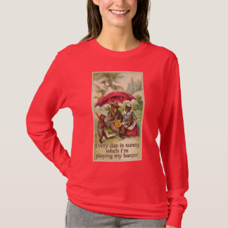 Zonnedag Beer Dames, donkere lange hoes T-Shirt