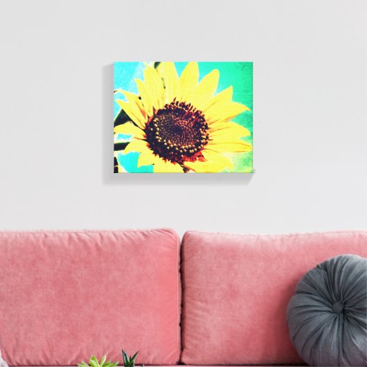 Zonnedag, een zonnebloem canvas afdruk (Insitu (Woonkamer))