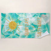 Zonnedagen en zout-golven keukenhanddoek strandlaken (Voorkant)