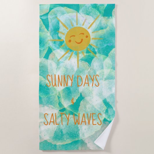 Zonnedagen en zout-golven keukenhanddoek strandlaken (Voorkant)