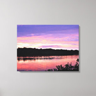 Zonnedroom over de Delaware Canvas Afdruk