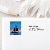 Zonnee zeilen met vakantieverlichting etiket (Insitu)