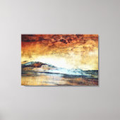 Zonnegebergte in de Waterverf Canvas Afdruk (Voorkant)