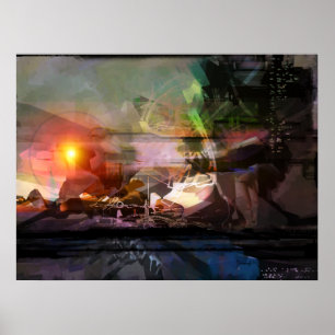 Zonnegebruik - abstracte afdruk poster