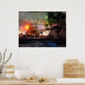 Zonnegebruik - abstracte afdruk poster (Keuken)