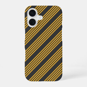 Zonnegeel en houtskool met vijf strippen iPhone 16 hoesje