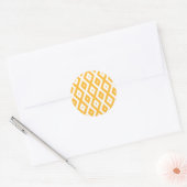 Zonnegeel en wit diamantpatroon ronde sticker (Envelop)