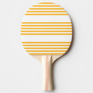 Zonnegeel en wit vijf strippen patroon tafeltennisbatje