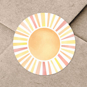 Zonnegeel Oranje Zon Ronde Sticker