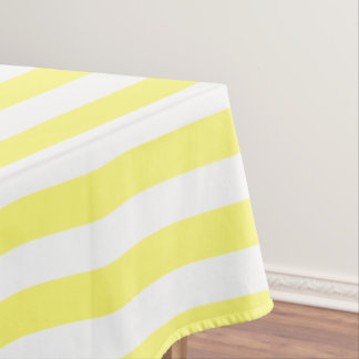  Zonnegeel & Witte Stripes Aangepast Tafelkleed