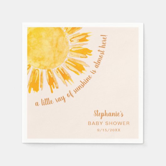 Zonnegengeslachtsneutraal Baby shower Servet (Voorkant)