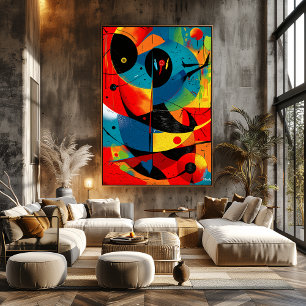 Zonnegeometrie II – Mid-Century Abstracte Construc Poster