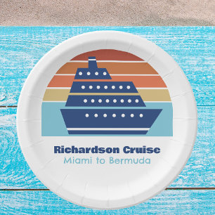 Zonnegepersonaliseerde strand van Cool Cruise Ship Papieren Bordje