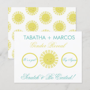 Zonnegeslacht onthullen een DIY Faux cratch-kaart Aankondigingskaart