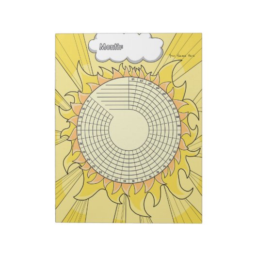 Zonnegewoonte Tracker Aangepaste Notitieblok (Gedraaid)