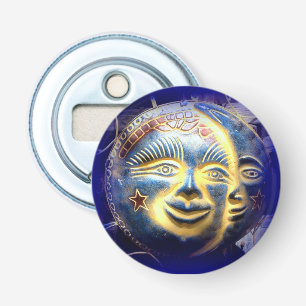 zonnegezicht / maanvoorflesopening button flesopener