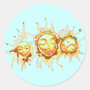 Zonnegezichten Ronde Sticker