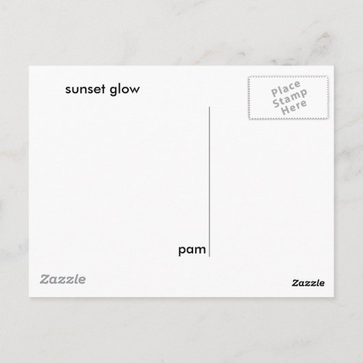 zonnegloed briefkaart (Achterkant)