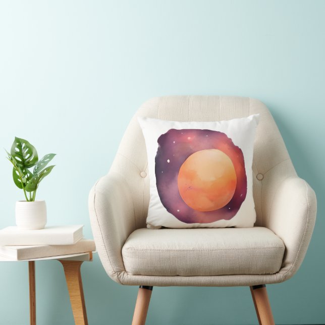 Zonnegloed: kosmische Waterverf kunst Kussen (Stoel)