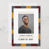 Zonnegloed | Wijnrood Oranje Grijs Foto Afstudeerf Kaart (Voorkant)