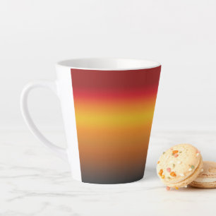 Zonnegradiënt Vibrant Rood Oranje Geel Ombre Latte Mok