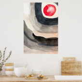 Zonnegrijze en zwarte abstracte moderne kunst poster (Keuken)
