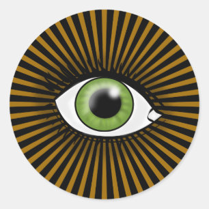 Zonnegroene ogen ronde sticker