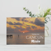 Zonnegroeten uit het Briefkaart van Cancun (Staand voorkant)