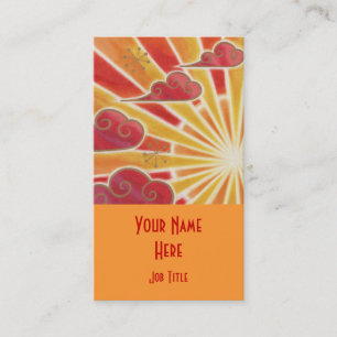 Zonnehandelskaartsjabloon oranje portret visitekaartje