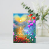 Zonnehart valentijn briefkaart (Staand voorkant)