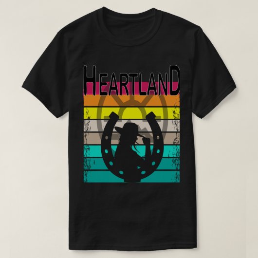 Zonnehartland, zonsopgang logo, hartslag r t-shirt (Design voorkant)