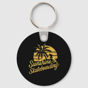 Zonnehemel En Skateboarden T-Shirt Voor Skater Zom Sleutelhanger