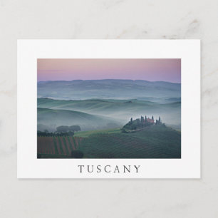 Zonnehoogte boven Toscane, landschapswit briefkaar Briefkaart