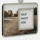 Zonnehoogte in het Beer Valley Trailhead Landscape Verzilverd Kader Ornament (Rechts)