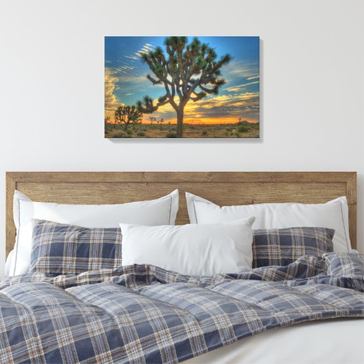Zonnehoogte in het Nationaal Park Joshua Canvas Afdruk (Insitu (Slaapkamer))
