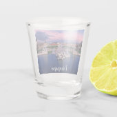 Zonnehoogte in Wenen Shot Glas (Achterkant)