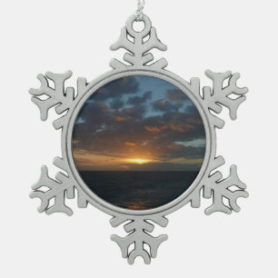 Zonnehoogte in Zee II Ocean Seascape Tin Sneeuwvlok Ornament