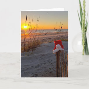 Zonnehoogte op het strand kerstkaart Amelia Island Feestdagen Kaart