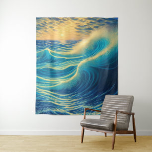 Zonnehorizon door strand wandkleed