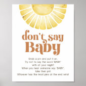 Zonnejine zeg niet dat Baby Game Boho Retro Sun Si Poster (Voorkant)