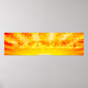 Zonnekamelekaravaanposter Poster
