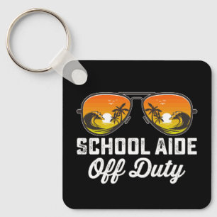 Zonneklep assistent buiten dienst laatste schoolda sleutelhanger