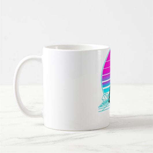 zonnekleppen met retro koffiemok (Links)