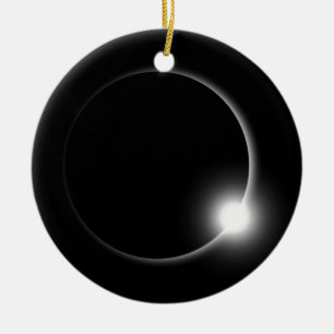 Zonneklunar Eclipse Moon Sun Flare-fotografie Keramisch Ornament