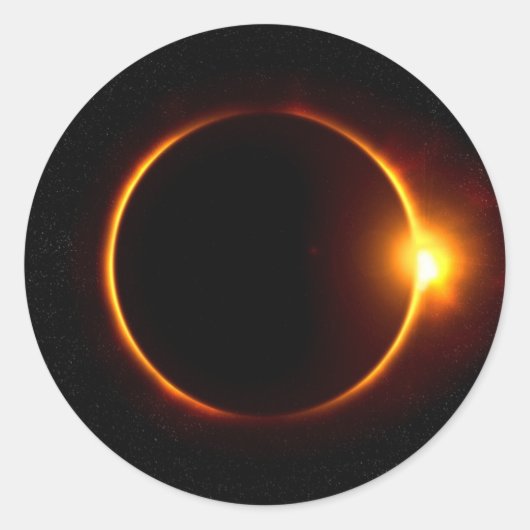 Zonneknip Donkere zon en maan Ronde Sticker (Voorkant)