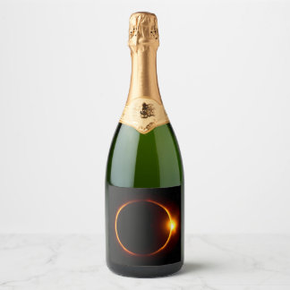 Zonneknip Donkere zon en maan Sparkling Wijnetiket
