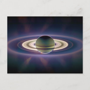 Zonneknipsel van Saturnus uit Cassini-ruimtevaartu Briefkaart
