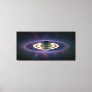 Zonneknipsel van Saturnus uit Cassini-ruimtevaartu Canvas Afdruk
